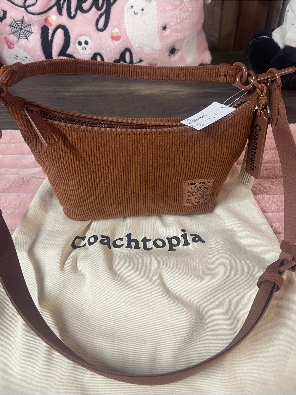 Coach Coachtopia Brown Corduroy Crossbody Bag